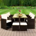 Brooklyn Cube Brown 6 Seater Garden Dining Set