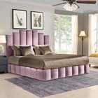 Orlando Bed Single Plush Velvet Pink