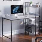 Vida Designs Brooklyn Grey Computer Desk with 3 Shelf