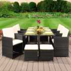 Brooklyn Cube 6 Seater Garden Dining Set with Cover Dark Grey