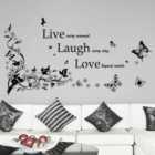 Walplus Wall Sticker Decal Wall Art Butterfly Vine Classic Live Laugh Love Decor