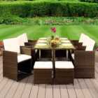 Brooklyn Cube 6 Seater Garden Dining Set with Cover Gold