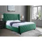 Eleganza Dailyn Upholstered Bed Frame Plush Velvet Fabric Single Green