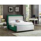 Eleganza Bernado Upholstered Bed Frame Plush Velvet Fabric Super King Green