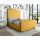 Eleganza Felix Upholstered Bed Frame Plush Velvet Fabric Super King Yellow