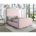 Eleganza Felix Upholstered Bed Frame Plush Velvet Fabric Super King Pink