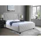 Eleganza Dailyn Upholstered Bed Frame Plush Velvet Fabric Double Grey
