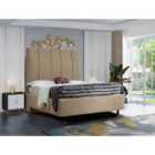 Eleganza Torrini Upholstered Bed Frame Wool Fabric Small Double Latte