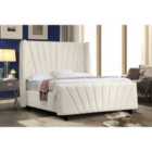 Eleganza Darius Upholstered Bed Frame Teddy Fabric Single Cream