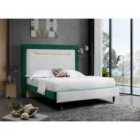 Eleganza Mixton Upholstered Bed Frame Plush Velvet Fabric Super King Green
