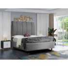Eleganza Torrini Upholstered Bed Frame Wool Fabric King Silver