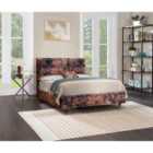 Eleganza Moira Upholstered Bed Frame Printed Fabric King Brown