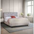 Eleganza Mariano Upholstered Bed Frame Printed Fabric King Grey