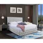 Eleganza Markus Upholstered Bed Frame Plush Velvet Fabric King Grey