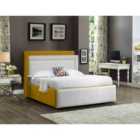 Eleganza Bernado Upholstered Bed Frame Plush Velvet Fabric Super King Yellow