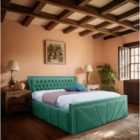 Eleganza Liarra Upholstered Bed Frame Plush Velvet Fabric King Green