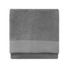 Furn. Textured Weave Bath Towel Grey