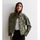 Green Camouflage Cotton Shacket 