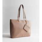 Camel Leather-Look Tote Bag and Card Holder