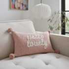 Hello Lovely Embroidered Rectangular Cushion