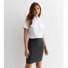 Girls Grey Stretch Tube Mini Skirt