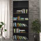 Florence 5 Shelf Black Woodgrain Bookcase