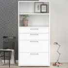 Florence 4 Drawer White Bookcase