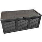 Samuel Alexander Black Rattan Cushion Garden Storage Box 634L