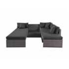 Home Detail Mina Grey Rattan 3pc Sofa Set w/ Grey Cushions