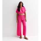 Gini London Mid Pink Short Sleeve Jumpsuit
