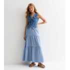 Gini London Blue Tiered Maxi Skirt