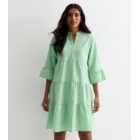 Gini London Green Stripe Tiered Mini Dress