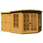 Shire Hampton 8 x 12ft Double Door Corner Summerhouse with Side Shed