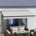 Outsunny Light Grey Aluminium Frame Electric Retractable Awning 3.5 x 2.5m