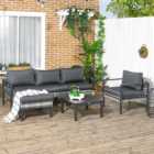 Outsunny 5 Seater Charcoal Grey Lounge Set