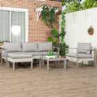 Outsunny 5 Seater Light Grey Wicker Outdoor Sofa Set