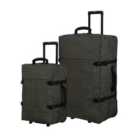 IT Luggage Maputo Soft Shell 2 Piece Dusty Green Suitcase Set