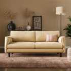 Darla Curved Faux Linen 3 Seater Sofa