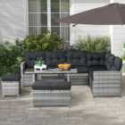 Outsunny 10 Seater Mixed Grey Rattan Patio Furniture Set