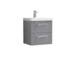 Deco Wall Mounted 2 Drawer Vanity Unit with Basin