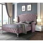 President Bed Single Plush Velvet Pink