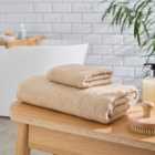 Natural Diagonal Rib Zero Twist Cotton Towel