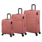IT Luggage Lineation Soft Shell 3 Piece Cameo Blush Suitcase Set