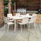 Porto 6 Seater Round Dining Set with Stacking Chairs