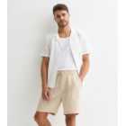 Only & Sons Cream Cotton-Linen Shorts 
