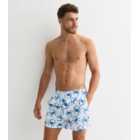 Only & Sons Blue Crab-Pattern Swim Shorts 