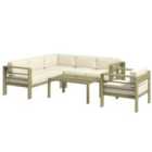 Outsunny 5pc Sofa Set w/ Cushions - Gold