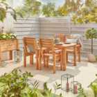 Off the Grain Wooden Garden Table and Chair Set - Handmade Rustic Garden Furniture 4 Seater - 140cm Table and Four Chairs