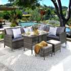 Thalia Polywood top - Rattan Corner Sofa Set & Moon outdoor rug