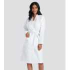 Loungeable White Cotton Waffle Dressing Gown